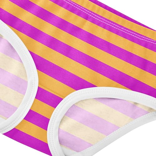 Orange Hot Pink Stripe Toddler Girls's Underwear 2T4