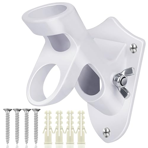 DIELOVEHUA Supporto per Bandiera con Hardware di Montaggio, Portabandiera a 2 Posizioni, Porta Bandiera da Muro, Lega di Alluminio | Durevole | Resistente alla Ruggine, per Aste Bandiera di 2.5 CM