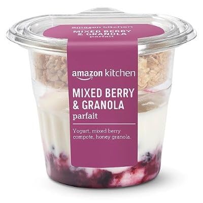Amazon Kitchen, Mixed Berry & Granola Parfait with Yogurt, 6.3