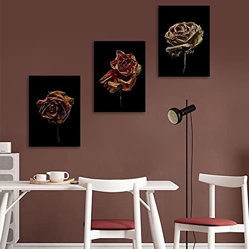Tableau de roses nordiques pour salon moderne et cocooning