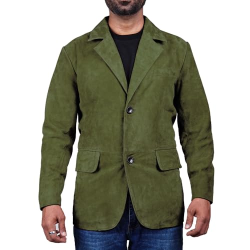 Image of Suede Leather Blazer for Men Suede Sport Coat for Men Blazer Suede Leather Jacket Blazer Coat for Men
