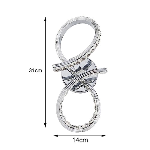 Aplique de pared LED de cristal moderno de 18W acabado cromo en espiral 6
