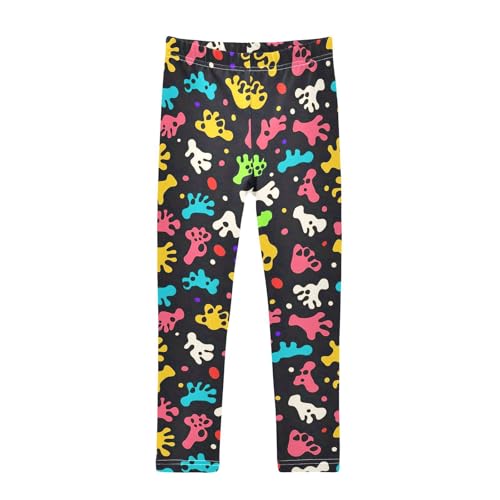 Polka Dot Colorful Graphic Print Girls Casual Leggings for Kids Printed Long Pant Bottoms Stretch and Soft