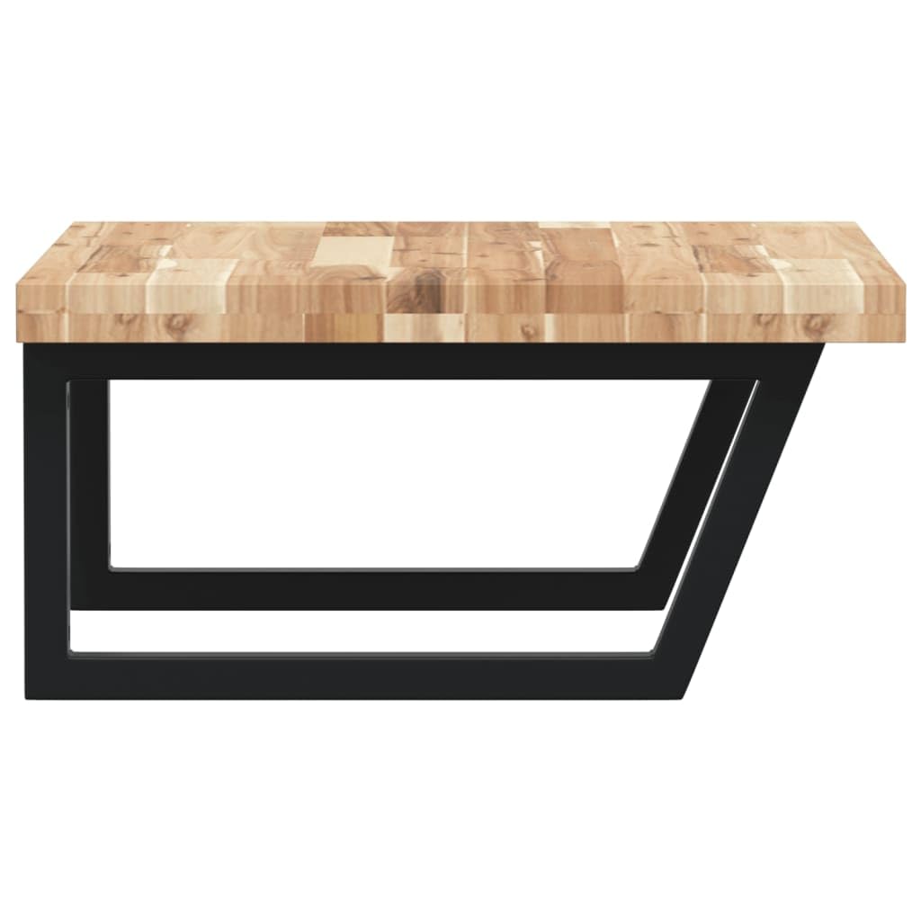 Estantería para lavabo de pared de acero y madera de acacia – Estantería montada en la pared para lavabo de acero y madera con soportes de acero para un almacenamiento elegante que ahorra espacio
