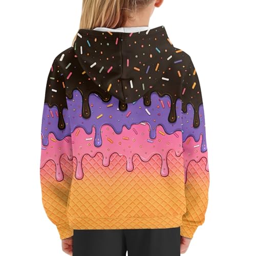 Image of Coloranimal Unisex Girls and Boys Long Sleeve Hoodies Hoody Athletic Pullover Sweatshirts Tops Age 6-16year