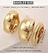 Chunky Gold Bangle Bracelets for Women, Dainty 14k Gold Plated Big Stackable Bangles Set, Trendy Cuff Bracelet Stack Fashion Jewelry Gifts (A5-gold)