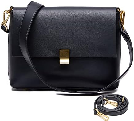 Hakkensuru Crossbody Bags for Women Designer Shoulder Bags Genuine Leather Handbag Satchel Purses with Adjustable Detachable Strap