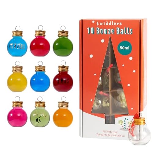 THE TWIDDLERS - 10 DIY Booze Baubles, 50 ml och klistermärken - personliga julgransdekorationer
