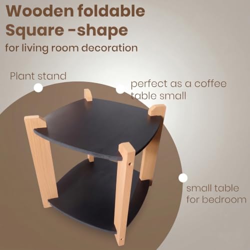 Image of Modern Rectangle Side Table, Home Decor for Living Room, Bed Side Tables for Bed Room, stools for Home, Furniture for Home, 2-Tier White Shelves