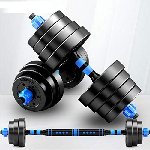 NHJDFB Dumbbells Set 2 in 1 Adjustable Free Weights Barbell Set for Bodybuilding Fitness Weight Lifting Training of Gym Equipment,10kg