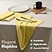 Native Fab Solid Light Yellow Cloth Napkins Set of 4, 100% Cotton Washable Fabric, 17x17 inches, Reusable Table Linen Napkins for Dinner, Party, Wedding, Pale Yellow