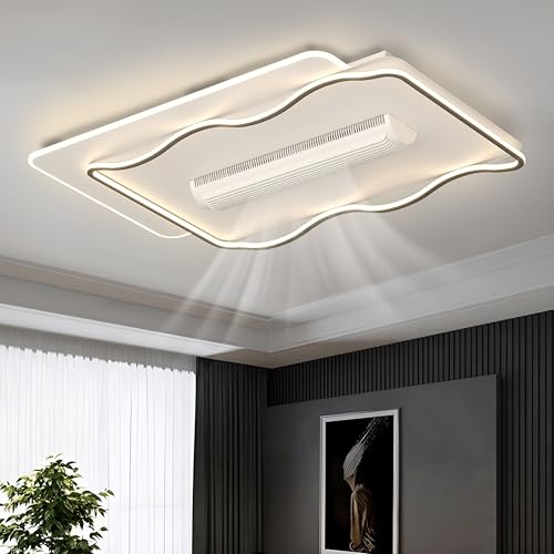 Image of Smartway - Alonso Modern|Living Room| Dining| Bedroom Ceiling Fan Chandelier BLDC Noiseless Motor | Auto Rotatable Blower Fan 3 Color Mode (Warm Cold & Natural White) Remote & App