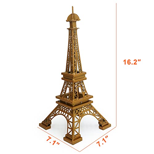 Dreamseden 16'' Eiffel Tower Statue Decor, Premium Metal Gold Home Decor Accent For Living Room Table Centerpiece #TOP2