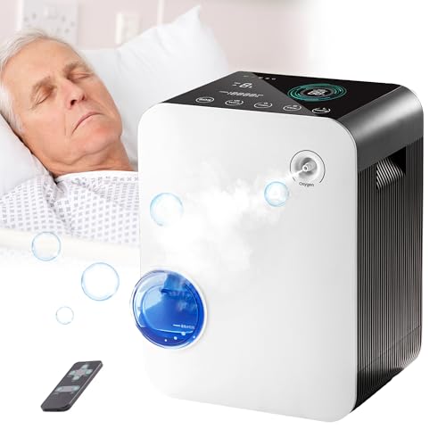 Sauerstoffgerät für Zuhause, Hochreine 96% Sauerstoffkonzentrator, 2-9 L/min Einstellbarer Durchfluss, Hochwertiger Oxygen Concentrator, mit Fernbedienung (Anleitung in Deutsch)