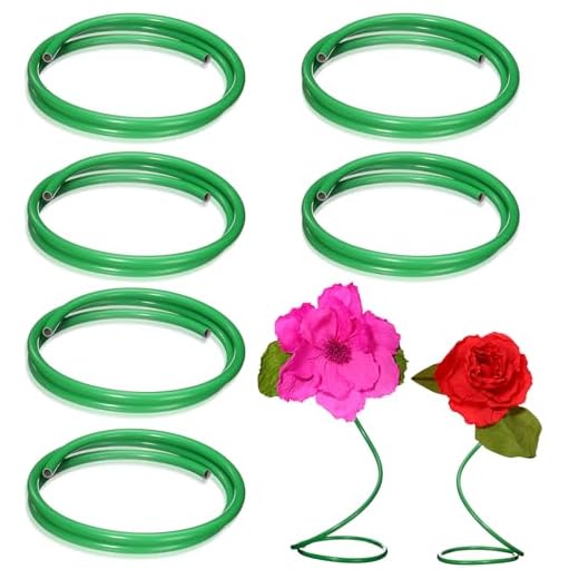 6 Pcs Green Flexible PVC Flower Stems