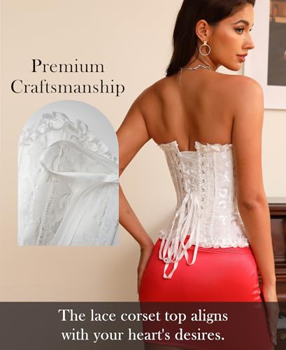 Bustier Corset Top for Women | Overbust Lace Up Waist Cincher Shapewear Lingerie4