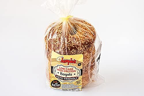Chompie's Low-Carb Sesame Bagel 2g Net Carbs per serving - 4 Count - (3-Bags - 12 Bagels)