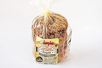 Chompies Low-Carb Sesame Bagel 2g Net Carbs per serving - 4 Count - 3-Bags - 12 Bagels