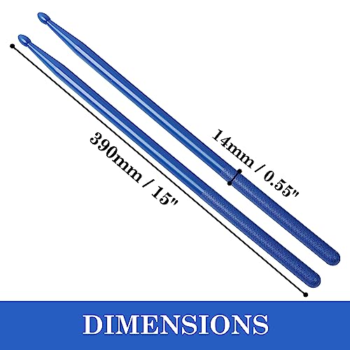 uxcell 5A Plastic Drum sticks, 1 Pair Light Practice Sticks for Drum Set | Plastic build, Blue, lightweight, durable, standard 5A size, percussion accessory, suitable for adult daily drum practice