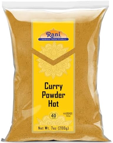 Rani Curry Powder Hot (11-Spice Authentic Indian Blend) 7oz (200g) ~ All Natural | Salt-Free | Vegan | No Colors | Gluten Friendly | NON-GMO | Kosher | Indian Origin