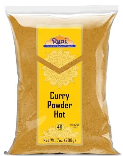 Rani Curry Powder Hot (11-Spice Authentic Indian Blend) 7oz (200g) ~ All Natural | Salt-Free | Vegan | No Colors | Gluten Friendly | NON-GMO | Kosher | Indian Origin