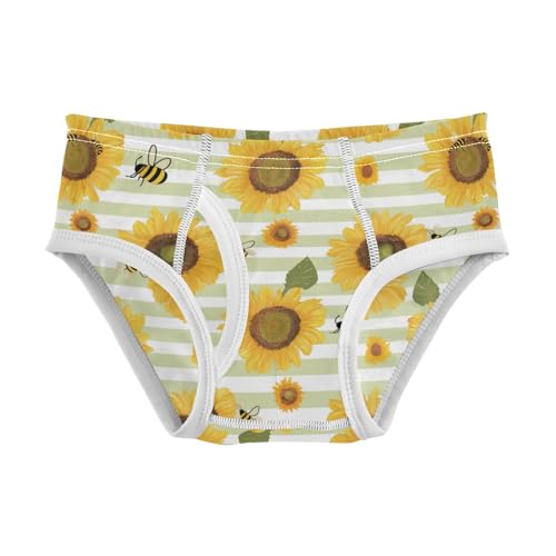 Wusikd Sunflower Bee Boys' Underwear Cotton Green Stripes Boys Briefs Soft Toddler Underwear 2T