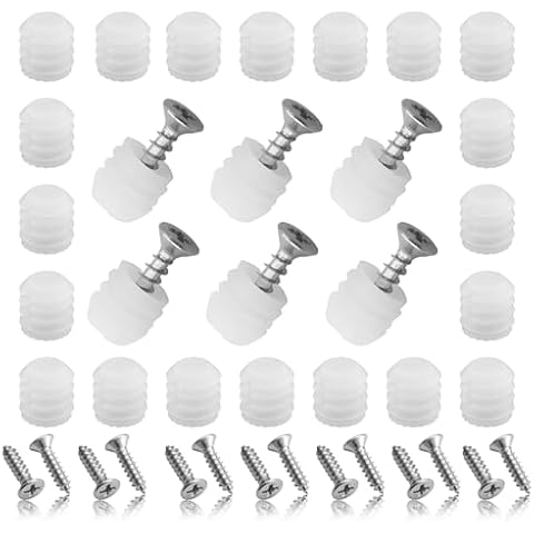 150 Sets Plastic Hinge Dowel Inserts with Screws Cover