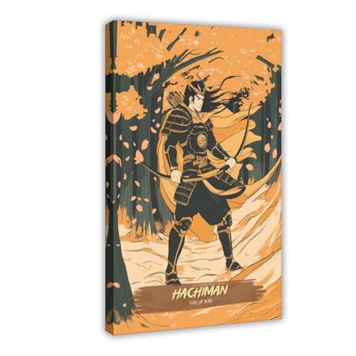 XFATGIA Hachiman God of War - Póster de lienzo para decoración de pared, pinturas para sala de estar, dormitorio, 40 x 60 cm