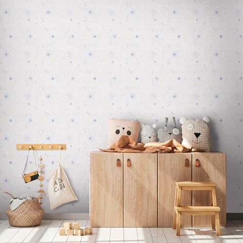 Papel pintado universo Lilly & Luis para transformar el cuarto de juegos infantil en beige 6