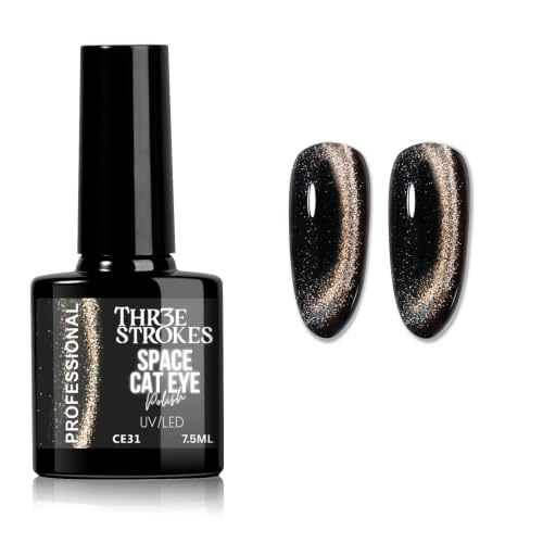 Image of THR3E STROKES 9D Glitter Cat Eye Gel Magnetic Nail Polish Art Manicure DIY at Home Soak Off UV Gel 7.5ML (CE31, 7.5ML)