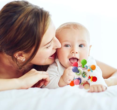 Image of Baby Montessori Sensory for 0-6 6-12 Months, Baby Teether Teething for Babies 0 3 6 9 12 18 Months, Newborn Infant Learning Developmental Gifts for 1 2 Year Old Boys Girls (White.)