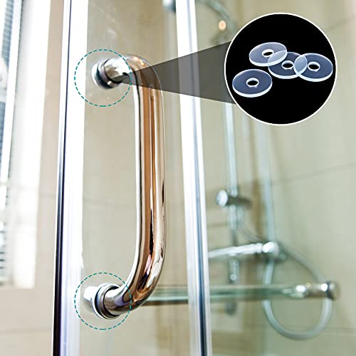 3/4 Inch Clear Vinyl Replacement Washer Flat Washer Gasket 1/16 Inch (2 Mm) Thickness Washer Spacer For Glass Shower Door Handles/Towel Bars, 3/4 Inch Standoff Cap Assemblies (20 Pieces) #TOP3
