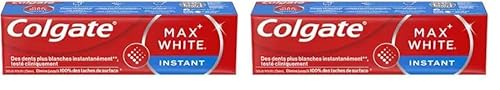 COLGATE - Max White Optic – Zahnpasta – entfernt Plaque und Oberflächenflecken, 75 ml (Packung mit 2)