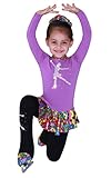 Ice Fire Polartec Ice Skating Dress Skating Girl Design (Purple, Child Medium (8-10))