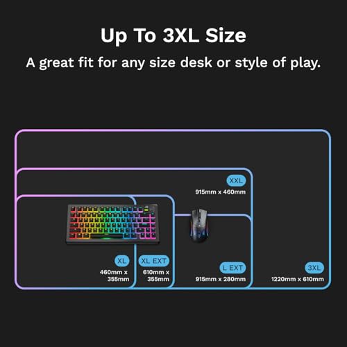 Image of GLORIOUS Gaming Mouse Pad GMP 2 GLED - XL - 2-Zone RGB Lighting, InfiniGlow RGB Stitchless Edge, Premium Cloth Surface, Grippy Rubber Base, Optimised for Gaming - 18 inch x 14 inch x 0.1 inch - Large Desk Mat