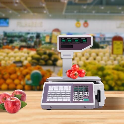 Báscula digital con impresora y cálculo de precio 66 lb miniatura 5