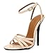 NFRADFM Frauen Red Peep Toe Riemchen Stiletto Heels Hochzeit Brautjungfer Sandalen Partei Schuhe