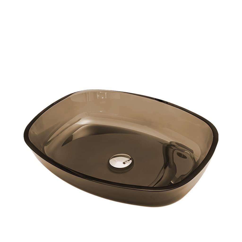 OLSKFUH Bathroom Vanity Bathroom Vessel Sink Toilet Simple Washbasin Tempered Glass Washbasin Hotel Counter Basin Bathroom Sink,D-Sink only