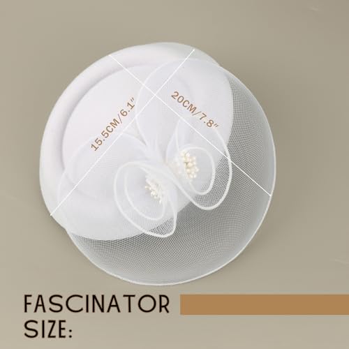 Image of DRESHOW Fascinators Hat Feather Headband Women's Fascinators Tea Party Headwear with Clip Flower Head Band for Girls & Women