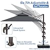ZLACUIU 10x13FT Cantilever Outdoor Patio Umbrellas, Double Top Large Rectangle Umbrella, Heavy Duty 360° Rotation Offset Outdoor Sun Shade Umbrella for Garden Deck Pool Backyard Patio, Grey