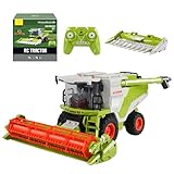 Ferngesteuerter Mähdrescher Spielzeug, Traktor Mähdrescher, Mähdrescher Ferngesteuert, Ton & Sprühfunktion, Erntetraktor Bauernhof Spielzeug Groß, für Party Geschenke, Ideal für Ab 3 Jahre Kinder