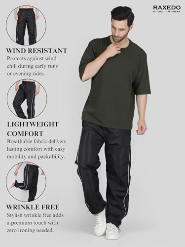Image of Men's Water-Resistant Parachute Pants | Mens Bottom Wear | Cargo Pants for Men | Korean Pants for Man | Baggy Trackpants | Lightweight Multi-Pocket Utility Fit - Freedom to Move & All-Day Comfort