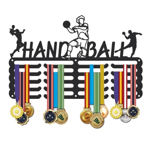 SUPERDANT Handball Medaillenhalter Handball Medaillen Aufbewahrung Preisverleihungs Und Bandständer Organizer Medaillen Aufhänger 5 Linie Für Sportvereine Schulen Athleten Wettkämpfe 40x25cm