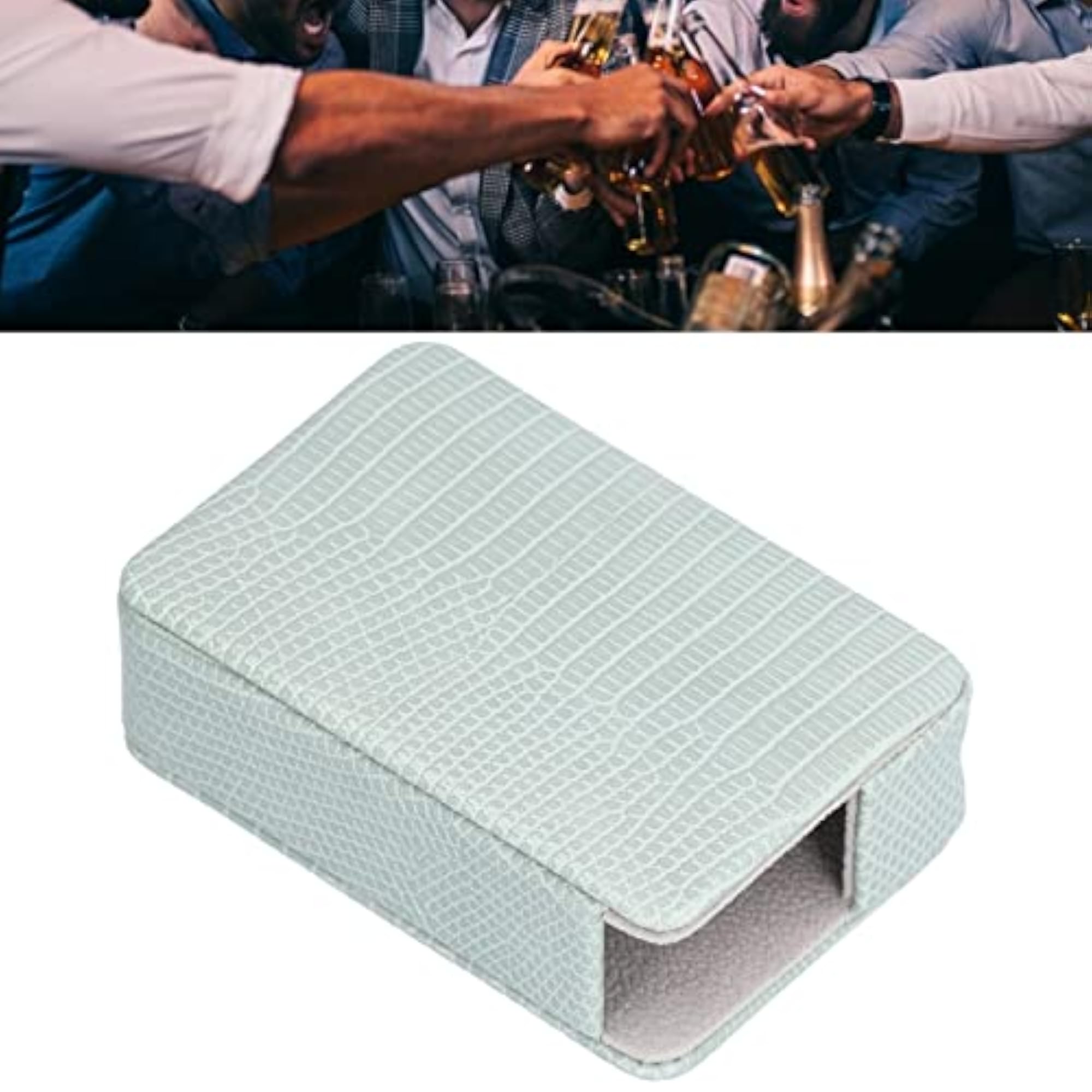 Men's Crocodile Green Cigarette Case, Magnetic Closure