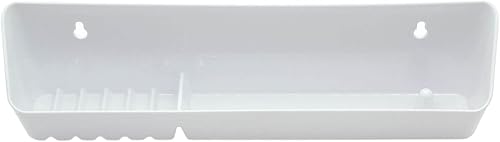 Miniatura 9 de Aiwaiufu Juego de bandejas delanteras para fregadero de cocina, juego de bandejas de polímero de 14 pulgadas, color blanco (paquete de 2)