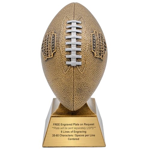 Decade Awards Fantasy Football Champion Trophy - 12 Inch Tall - FFL Champion Award Gold - Engraved Plate on Request