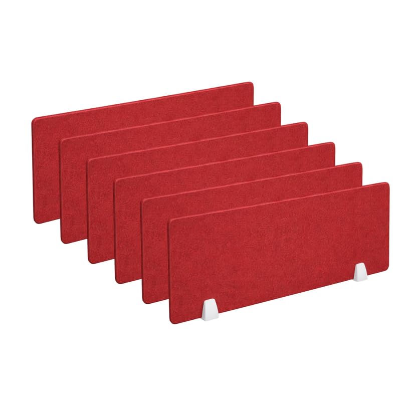 Image of Timber Acoustics Acoustic Desk Divider | Reduce Noise And Visual Distractions | Privacy Panels For Office - Classroom Soundproofing | Table Mounted (16 inch x 24 inch) (Red, Set of 6)
