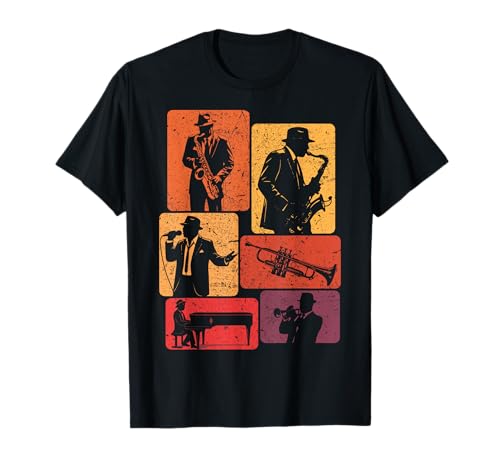 Retro Jazz Band Musicians Vintage Jazz Music Lover T-Shirt