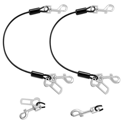 VavoPaw Dog Seat Belt for Car, 32" Chew-Proof Coated Wire