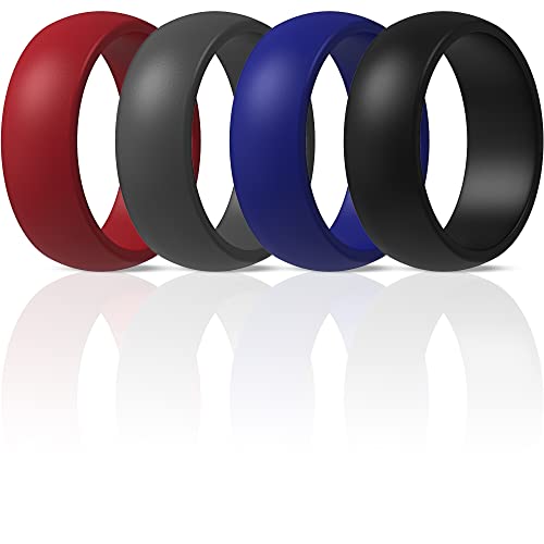 Alianças de casamento de silicone masculinas ThunderFit - Alianças de casamento de borracha de 8,7 mm de largura (2 mm de espessura), 9.5 - 10 (19.80mm), Silicone, Sem pedra preciosa